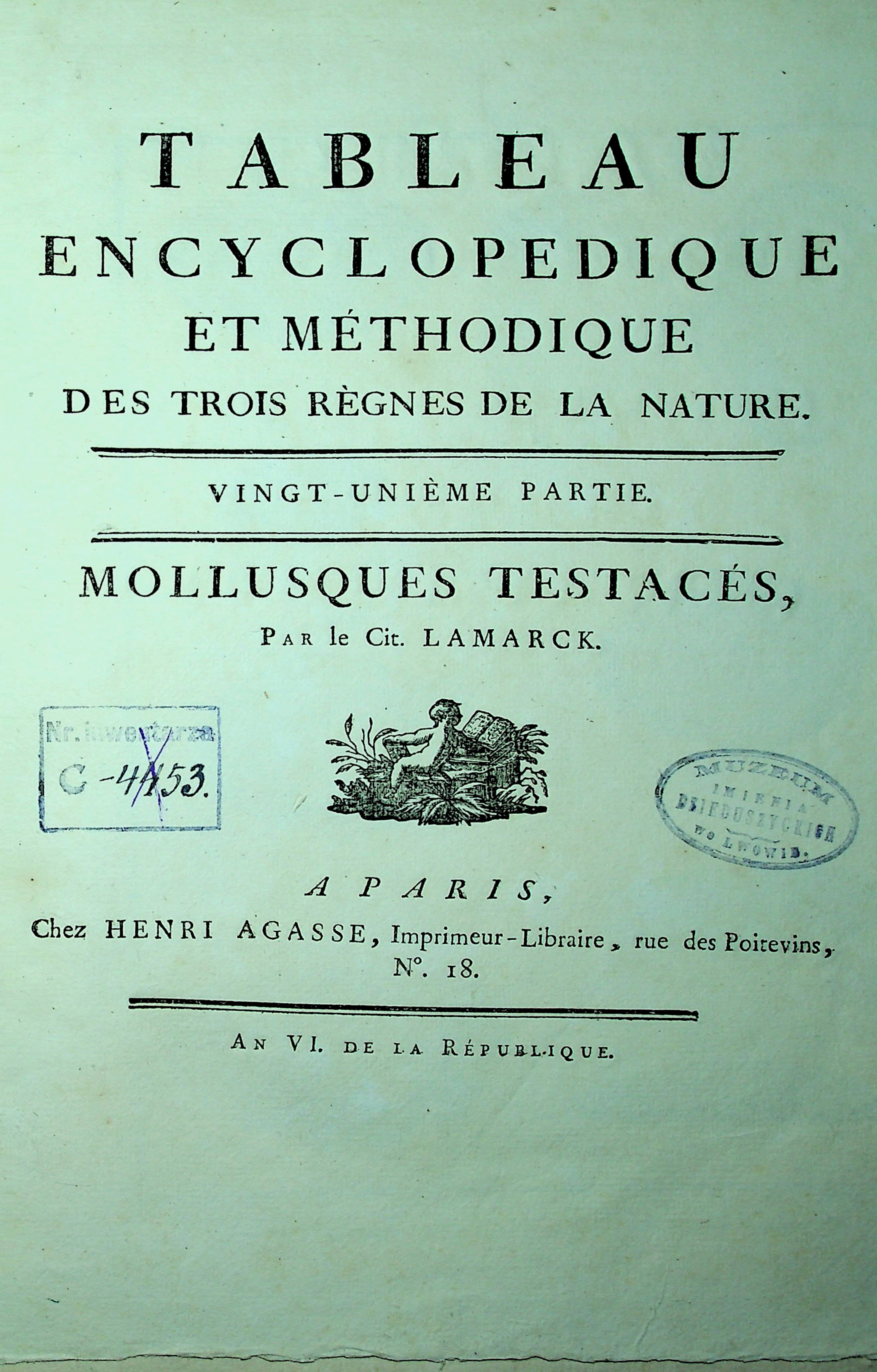 Lamarck, Jean-Baptiste, Bruguiere J. G. Tableau encyclopedie et methodique des trois regne de la nature  (1798)
