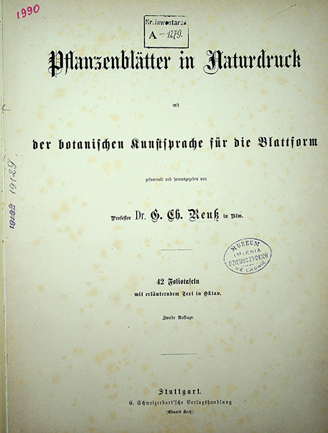 Pflanzenblätter in Naturdruck mit der botanischen kunstvrache für  die Blattform: [Atlas]