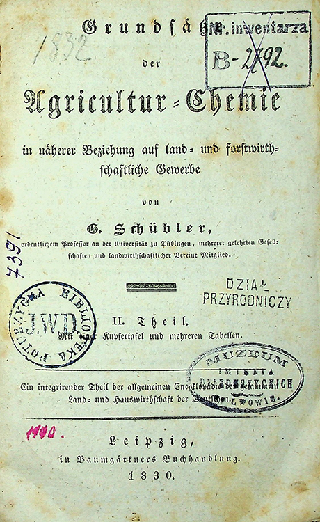 Schübler G. Agricultur-Chemie in nȧhererv Beziehung auf land und forstywirth schaftliche Gewerte / von G. Schübler. Th. II (1831)