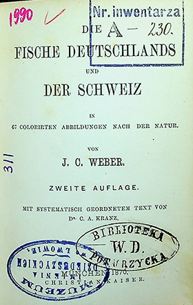 J.C. Weber Die Fische Deutschlands und der Schweiz. Zweite Auflage. – 1870. – München. – 53S.